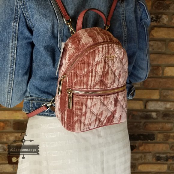 NATALIA Crushed Velvet Mini Backpack Kate Spade main image 5